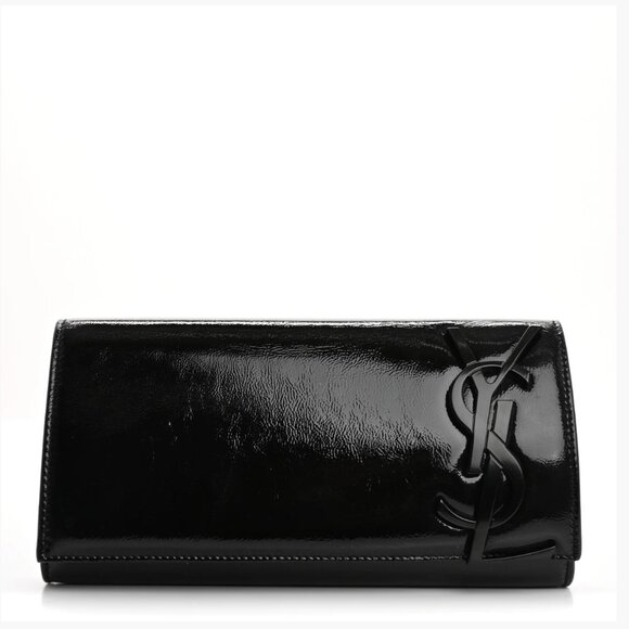 Saint Laurent Handbags - Saint Laurent Patent Smoking Clutch Black NEW